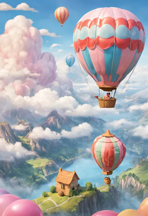 Breezy the Balloon! 🎈🌤️ Breezy is a playful, pastel-colored hot air balloon character with a cute smiling face and rosy cheeks. She sports a striped pattern and a woven basket with a tiny flag. Breezy enjoys floating high above the clouds, sharing breathta...