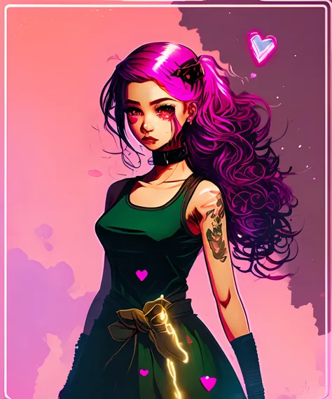 Make me a brown skinned filipino girl with pink hair, pink eyes, a lovecore aesthetic outfit, pink translucent hands, ghost powers, with a glowing ghost background. Make it in a marvel artstyle.