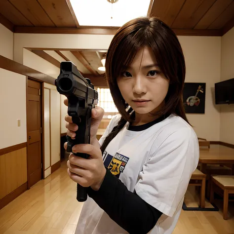 Tsukasa tenma with a gun