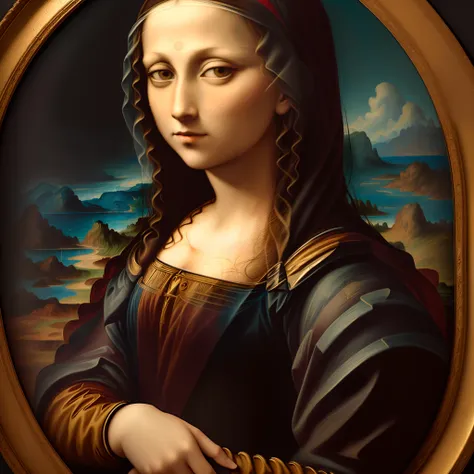 "Produce a high-quality replica of the iconic Mona Lisa painting by Leonardo da Vinci, meticulously maintaining the originals composition, style, and background. However, replace the face of the subject with a lifelike depiction of Lady Gaga. The final art...