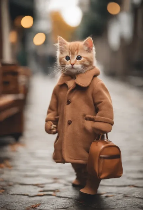 season for autumn、I have two little kittens, a cute little cat, cute kittens, Cutest, Incredibly cute, Adorable and cute, And cute and lovely. They are walking down the street with backpacks, Walking together, commute, Proudly walk down the street, And the...