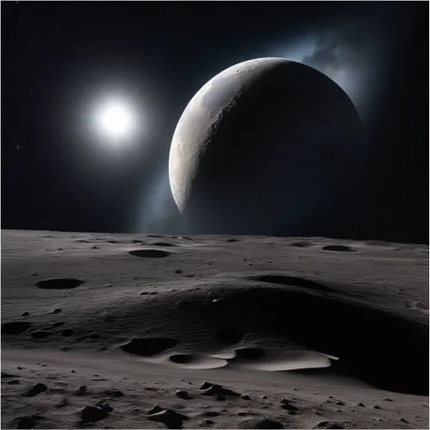 Master Parts、Superior Quality、superior image quality、The 8k quality、Beautiful pictures of the starry sky、magnifica、Arched Milky Way:1.25、Alafed view of Earth from the lunar surface:1.25, Lunar surface, space photo, on the moon, moon background, moon backgr...