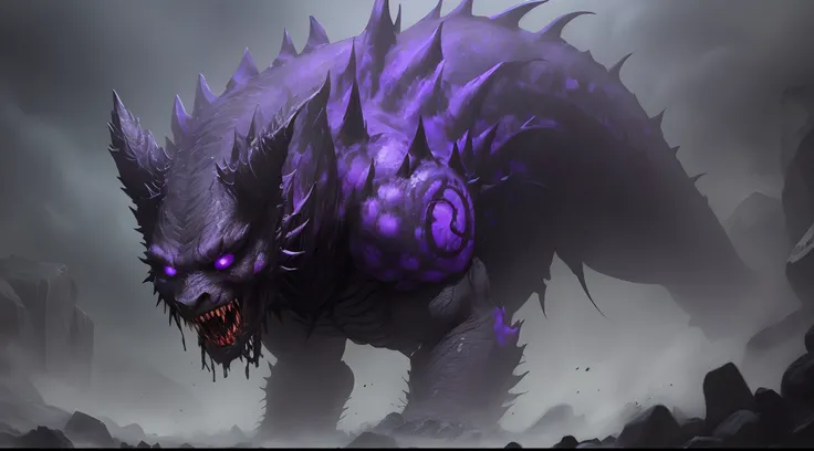 Black Monster with Purple eyes