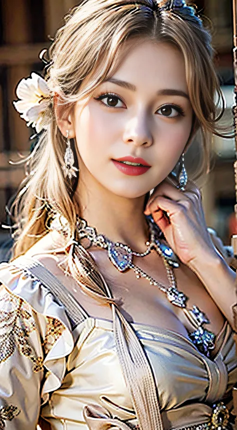 （Very high resolution at 32K, high detailing, highly accurate, masutepiece,a beauty girl１a person,Lori：1.3）,Photography ,realisitic,shinny skin,Beautiful skin,fine-grained white skin,Detailed face,Detailed eyes、Very beautiful eyes with azure eyes,Detailed ...