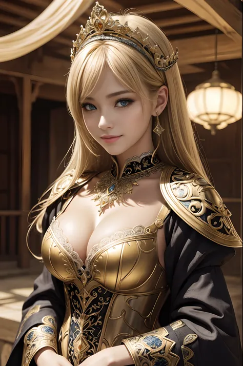 (dark shot:1.1)Mature Holy Knights Full Body,Sexy holy knight armor with big breasts(absurderes、hight resolution、ultra-detailliert)、Full body of one woman、Red and white female Holy Knight armor,Mature princess with big breasts、Luxurious black and gold trou...