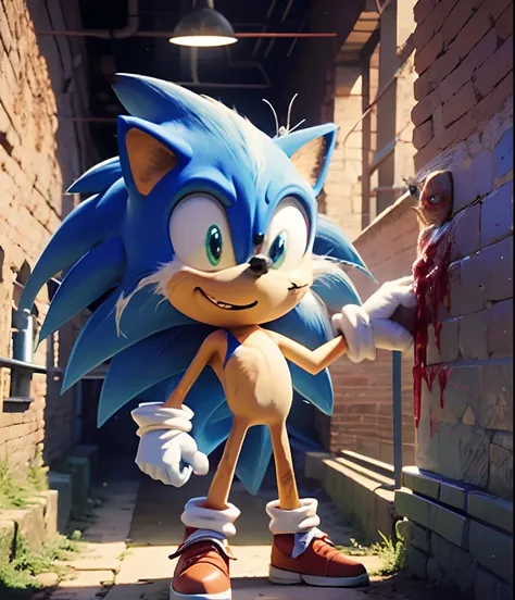 blood man with sonic the hedgehog in the wall --auto --s2