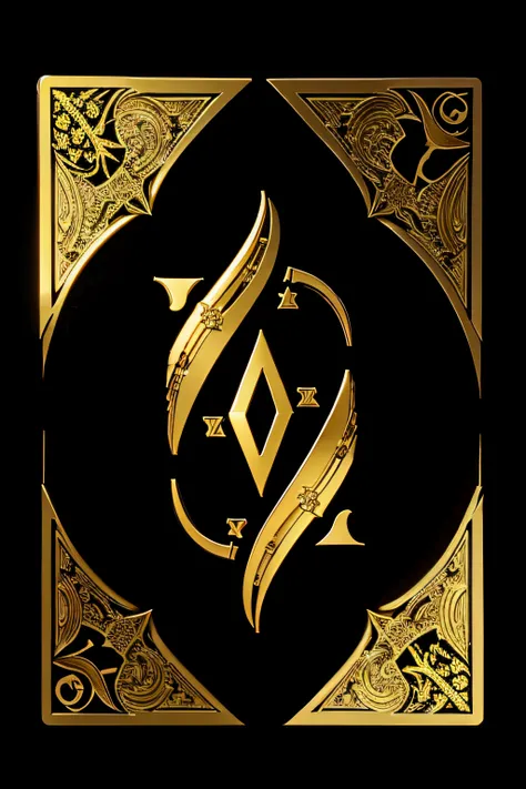 logotipo para um cassino, Contains gold and black cards and contains diamonds