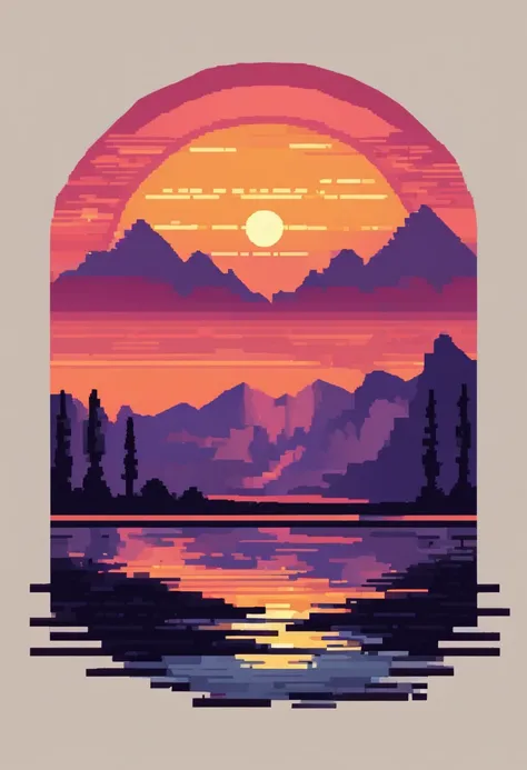 Sunset between mountains