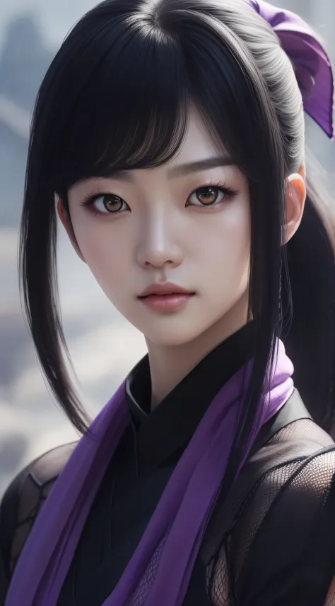 (lipbite), (anime screencap), (white color skin:1.5), (((1woman))), (((ponytail black hair))), (the most beautiful red eyes:1.2)...