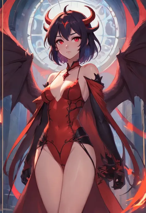 Un primer plano de una mujer con un lenceria negro con una tanga rojo, dark fantasy style art, Diablo 4 Lilith, Diablo 4 Queen, dark fantasy art, gothic fantasy art, epic fantasy art style, Yennefer, Guerrera vampiro, Epic Fantasy Art Style HD, pintado en ...