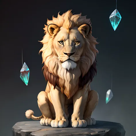 Cute crystal lion