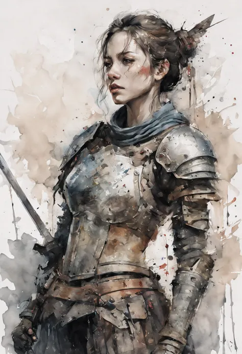 disney banksy art sticker, fantasy character,female warrior,medieval armor,soul, digital illustration, comic book style,  noir, perfect anatomy, centered, approaching perfection, dynamic, highly detailed, watercolor painting, artstation, concept art, soft,...