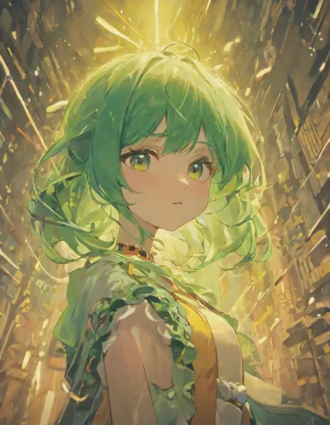 Girl with green hair