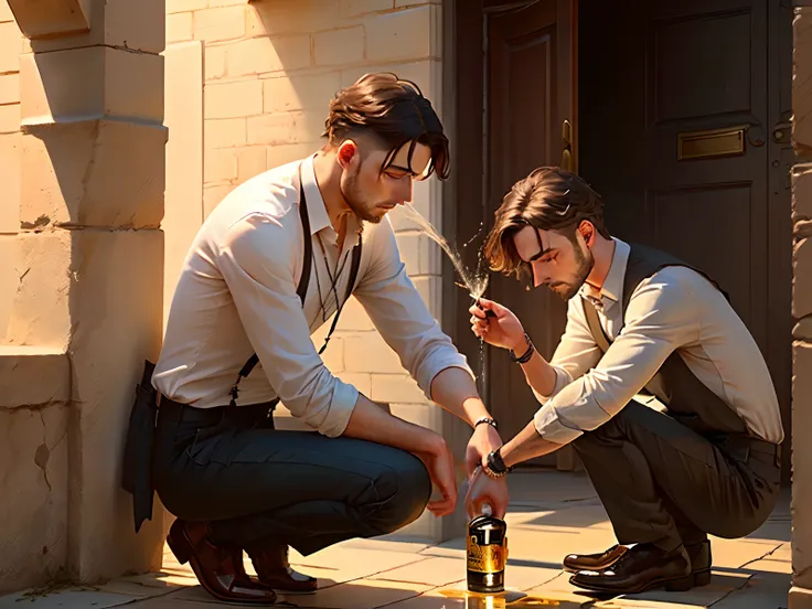 anointing oil being poured on man on his knees