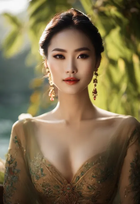 emulation，Beautuful Women，Raised sexy，closeup cleavage，Ni Ni，Asians