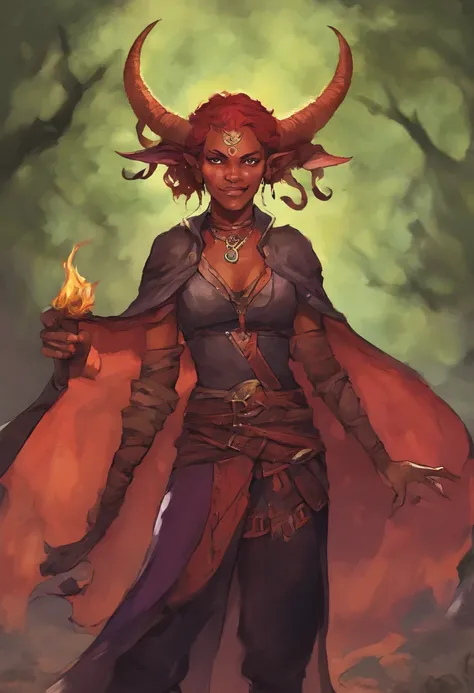 Female tiefling warlock