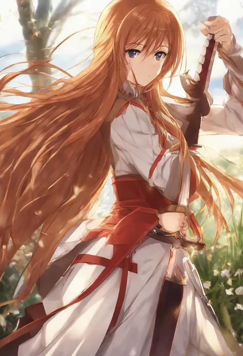 Long brown hair anime girl with sword and sword, asunayuuki, asuna from sao, anime goddess, Photos of Asuna in SAO, Asuka Langley Souryu, Holo is a wolf girl, Asuka Langley, Asuka Langley Souryu, Holo, Asuka Langley Soryu, Anime Girl with Long Hair