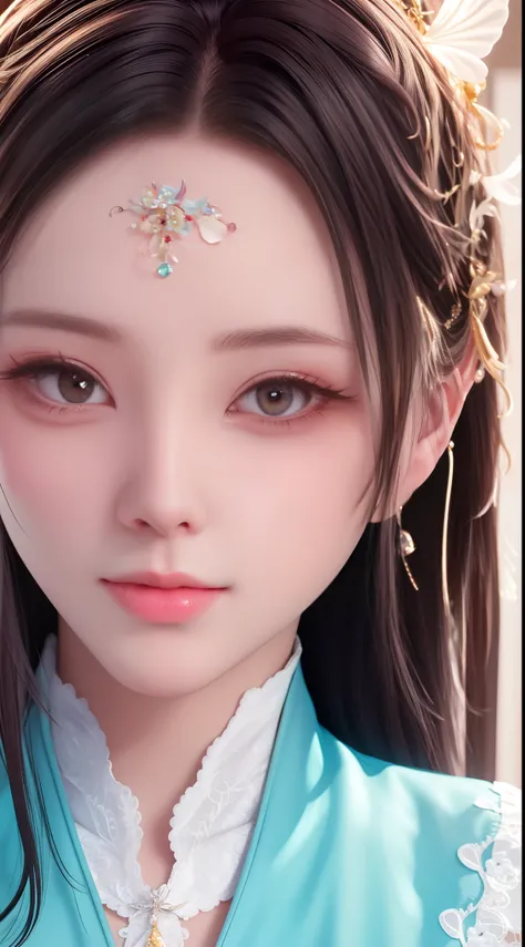 Cyan, Masterpiece, Best Quality, Ultra Detailed, High Detail, Super Detail, High Quality, (8K:1.3), Glossy Skin, Face Radiant, Delicate Skin Texture, Beautiful Face, (Natural Skin Texture: 1.2), Delicate and Attractive Eyes, (Skin Texture Detail: 1.2), Eye...