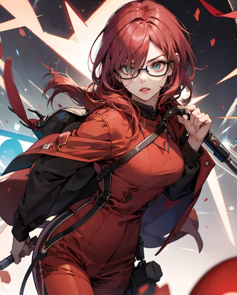 Red-haired　mash　ember　eye glasses