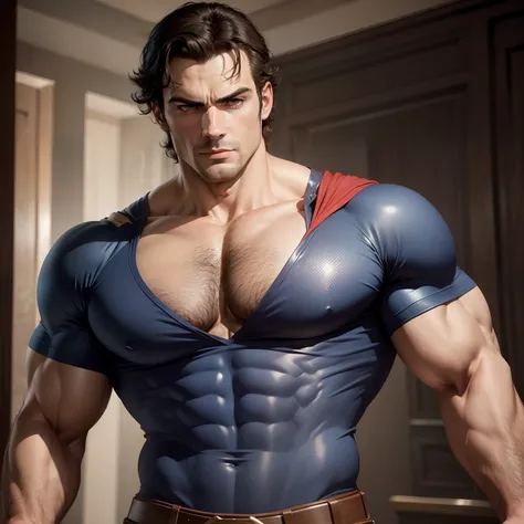 Henry Cavil in a v-neck showing his pec that are so big