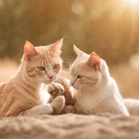 Couple cats, Lunette de soleil, make love, Cool