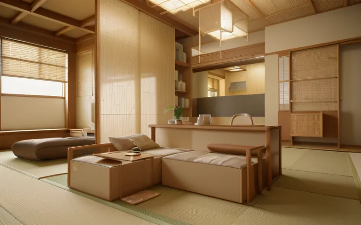 Minimalism: Japanese interiors are known for their simplicity. Clutter is minimized, and only essential items are prominently displayed. Natural Materials: Japanese design often incorporates natural materials such as wood, bamboo, rice paper, and stone. Th...