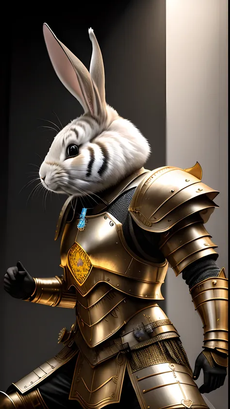 Animalrizz   ((rabbit)) 10, masterpiece, highres, Absurd,photorealistic portrait, Parley_armature, Tiger in Armor ,Wear Parley_armature, Massive futuristic armor, running, move, Rocket propulsion,((from the side))