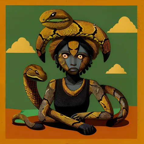 African snake woman