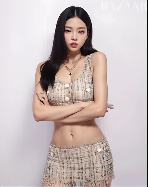 una mujer con un top y una falda rosada posando para una foto, Blackpink Jennie, JIA, Jossi de Blackpink, Jisoo de Blackpink, Modelo de moda femenina coreana, Parque Roseanne de Blackpink, Sha Xi, Jisoo de Blackpink, Gongbi, Foto de la modelo Slim Girl, He...