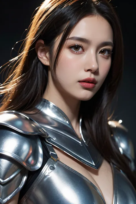 (top-quality,​masterpiece),Close up portrait of woman in silver and yellow dress,Colossal tits,detailed fantasy art、Fanart Meilleure ArtStation、epic exquisite character art、Beautiful armor、extremely detailed art germ、Detailed Digital Anime Art、armor girl