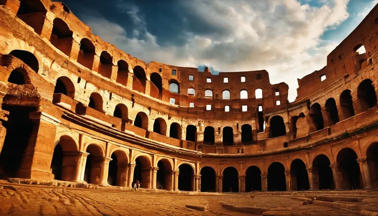 Guerrero espartano luchando en el Coliseo romano