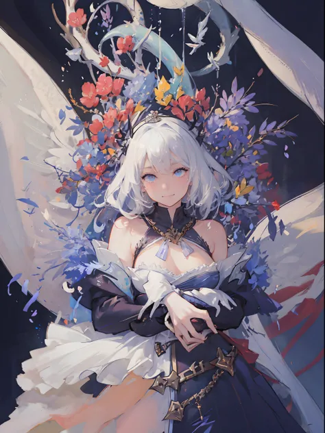 [[[[Hello world]]]] ,War maiden costume in blue cloak, ,(Face Focus:1.3) (Rainbow Background:1.3),(Tears,sad,A smile:1.3) (close up of face:0.7), Bright smile,War maiden costume in blue cloak, A vortex of light enveloped her, Canon 5D, 85 mm, depth of fiel...