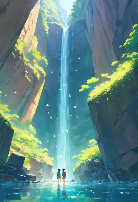 In the mysterious canyon，There are beautiful butterflies and crystal clear streams。Abu and Aoi walked into the canyon with backpacks and dew，They are looking for traces of the gods。