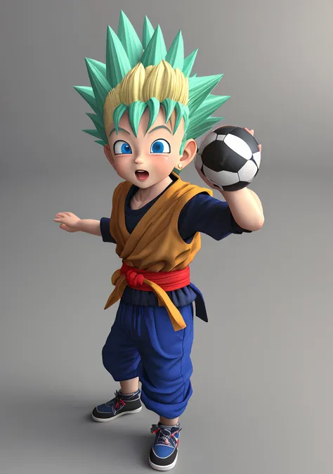 Kid Songoku, 3d art, with the name rafael