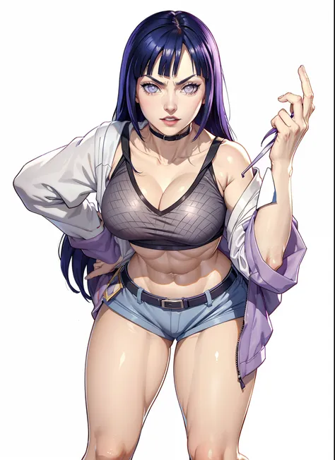 Hinata Hyuga, Extremamente Realista, sexy, mostrando o dedo, 8k