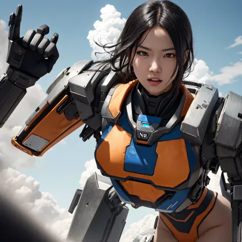 Mecha Female CG Giant Secret Realm，Asian women pose in colorful bikinis, Realistic secret mech girl rendering, detailed face of a asian girl, Reality in the secret world, Smooth CG art, Realistic. Cheng Yi, Realistic secret style, A lovely secret rendering...