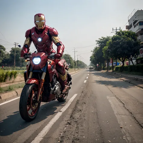 Iron man in India road