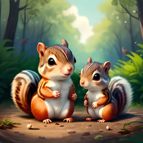 1.A family of little squirrels moved to the forest，It is to the surrounding one
Che is both curious and unfamiliar。It is very eager to make new friends。
At noon that day, at my mothers suggestion，The little squirrel decides to go out and make new friends。S...