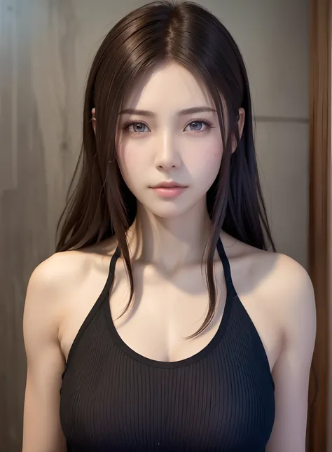 high quality picture, masutepiece, detailed hair texture, Detailed skin texture, Detailed Cloth Texture, 8K, Add fabric details, ultra detailed skin texture, ultra detailed photographic, Skin pores, Portrait of a girl, wearing tank top,