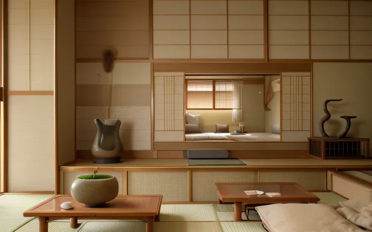 Minimalism: Japanese interiors are known for their simplicity. Clutter is minimized, and only essential items are prominently displayed. Natural Materials: Japanese design often incorporates natural materials such as wood, bamboo, rice paper, and stone. Th...