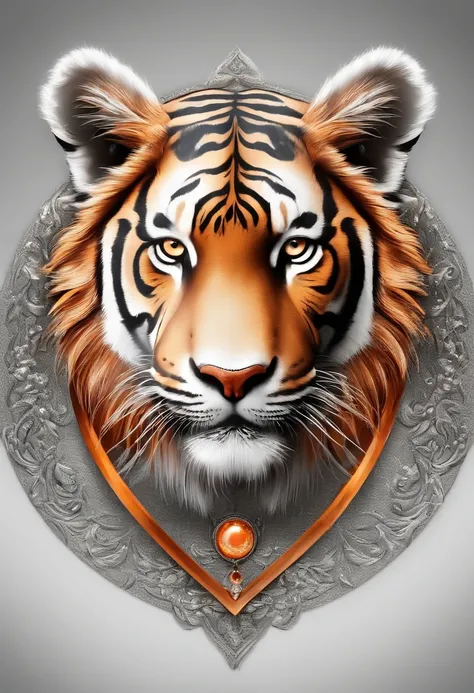 "Having a tigers head inside the circle should be very vivid，There is a sense of power，Highlight the eyes、teeth、Features such as ear and fur texture。Color aspect，Bright orange or red can be used，And use bright white on a dark background。Make sure the lines...