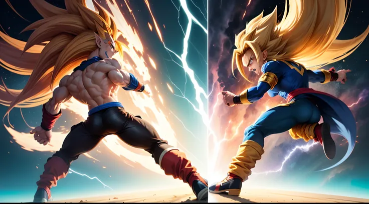 une fusion entre super sonic et gogeta ssj4