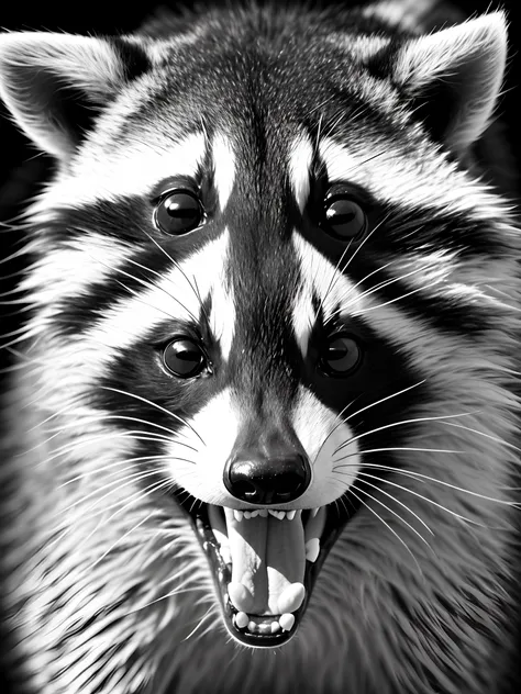 Pirate raccoon black and white teeth