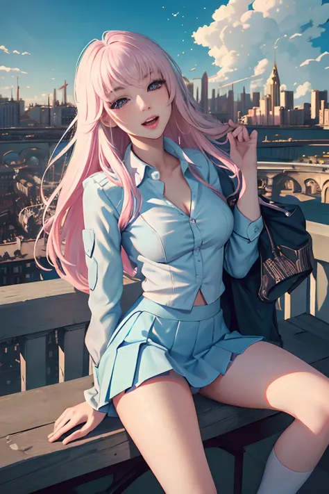 Official fine art，master-piece，Sharp focus，（beautiful gorgeous cute Korean woman：1.3），（beautiful cute korean：1.3），Korean  beauty，Delicate and beautiful hair and eyes and face，Lifelike，hyper detailed，Beautiful highschool girl ，，Vaginal opening valgus，A blue...