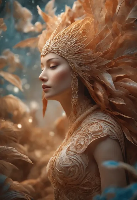 ethereal fantasy concept art of intricate paper quilled sand spirit,  vibrant,  beautiful paper quills,  hyper detailed,  insane depth,  gorgeous composition,  chaotic but orderly . magnificent,  celestial,  ethereal,  painterly,  epic,  majestic,  magical...