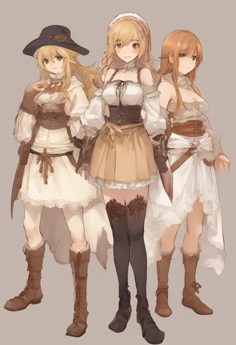 ragnarok online　Take a walk alone in the rich nature　Immaculate monastic vestments　white glove　4 head body　big eye　Moist eyes　Smile　cheeks turn red　embarrassed from　A smile　a blond　Lower body naked　Floral lace underwear　Bold underwear　Underwear with a smal...