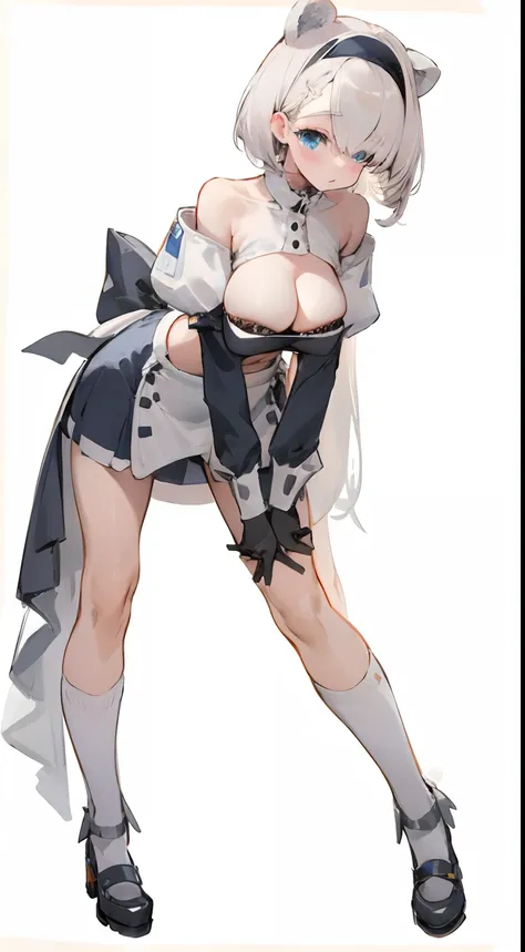 Bigboobs，cropped shoulders，knee length socks，Maids wear，maidennurse，Stand up，Latte