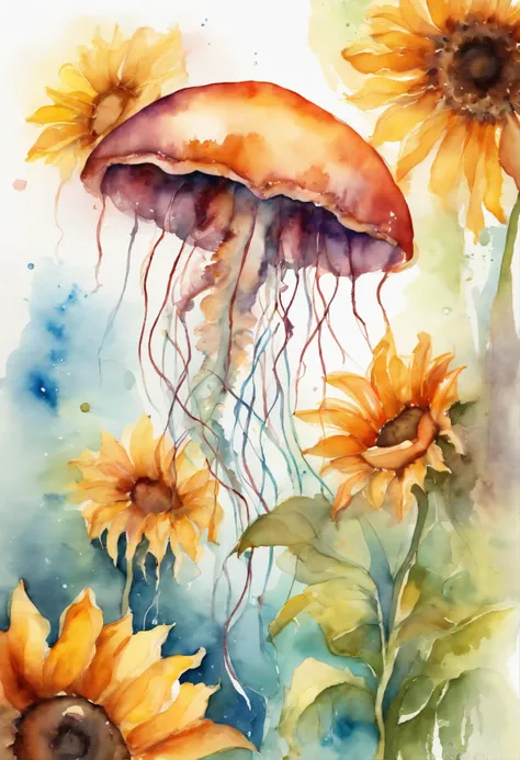 Jellyfish and sunflower