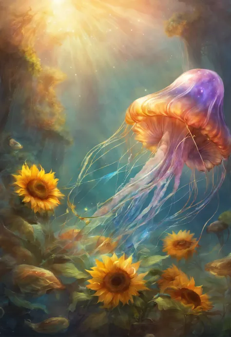 Jellyfish and sunflower