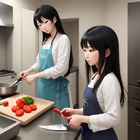 yuki　femele　komono　Black hair long hair
kitchen knife